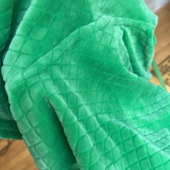 NWT Jolie & Joy Green Velour Embossed Full Zip Up Hoodie Sweater Jacket - Picture 8 of 10